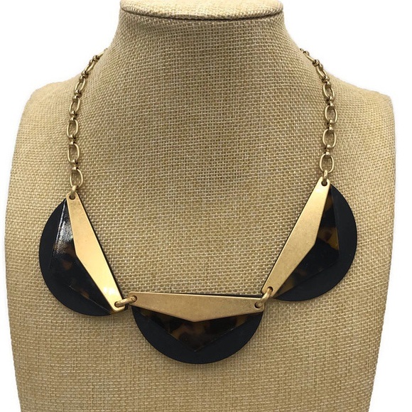 Madewell Framecraft Faux Tortoise Mixed Metal Matte Gold Tone Necklace
